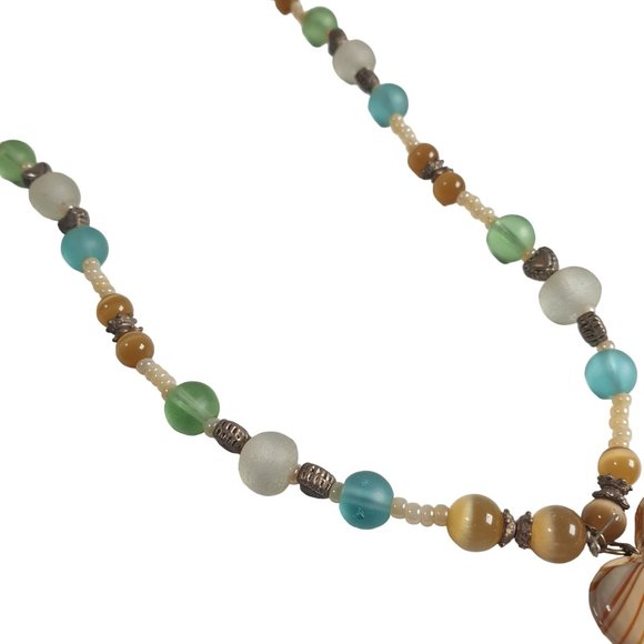 Necklace Boho Beach Core Jewelry 28 In Sea Glass Gem Costume Colorful Charm - Picture 5 of 7